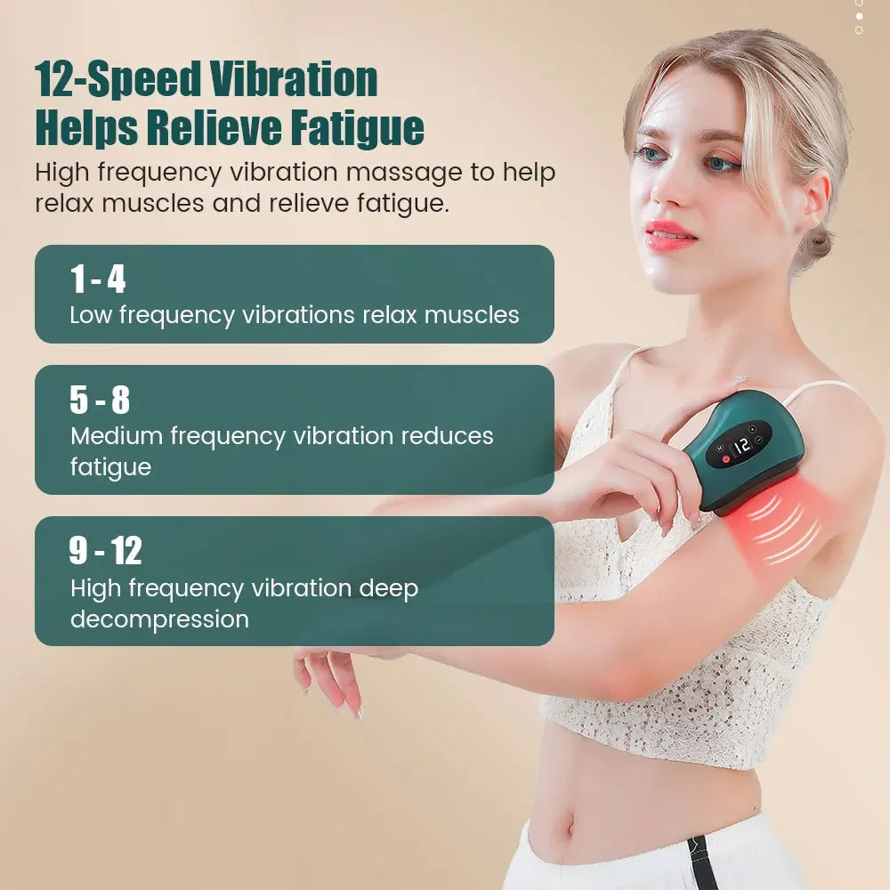 "GlowLift Pro — Electric Gua Sha Face Massager | 12-Speed Vibration + Red Light Therapy"