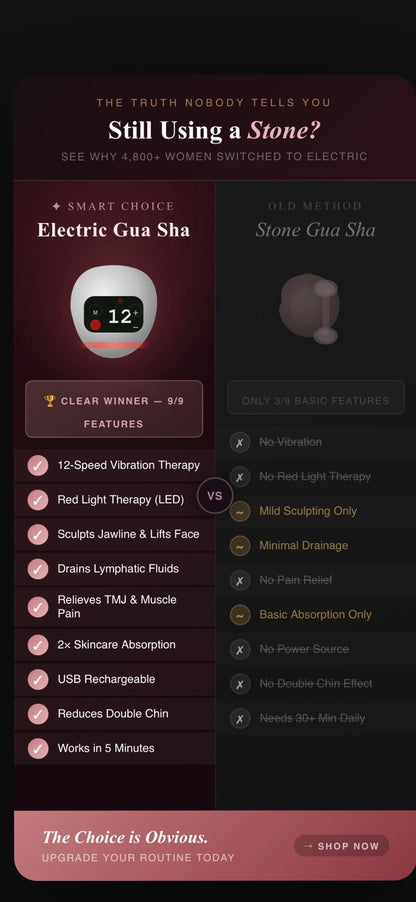 "GlowLift Pro — Electric Gua Sha Face Massager | 12-Speed Vibration + Red Light Therapy"