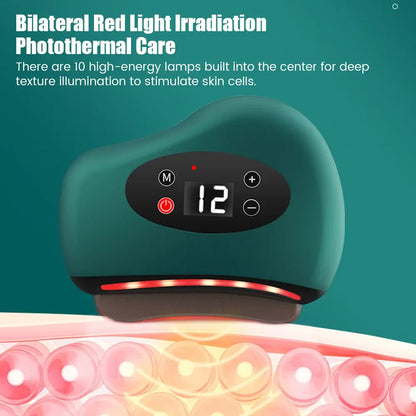 "GlowLift Pro — Electric Gua Sha Face Massager | 12-Speed Vibration + Red Light Therapy"